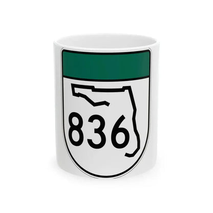 Free Florida 836 (Florida) (Road Sign) White Coffee Mug 11oz - Go Mug Yourself