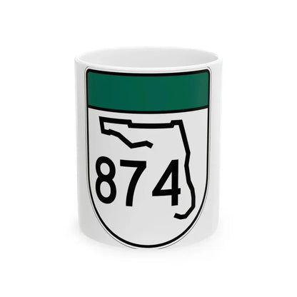 Free Florida 874 (Florida) (Road Sign) White Coffee Mug 11oz - Go Mug Yourself