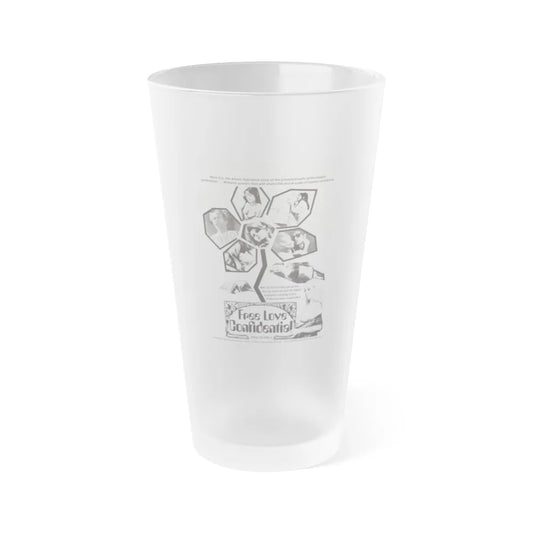 FREE LOVE CONFIDENTIAL 1967 Movie Poster - Frosted Pint Glass 16oz-16oz-Frosted-Go Mug Yourself