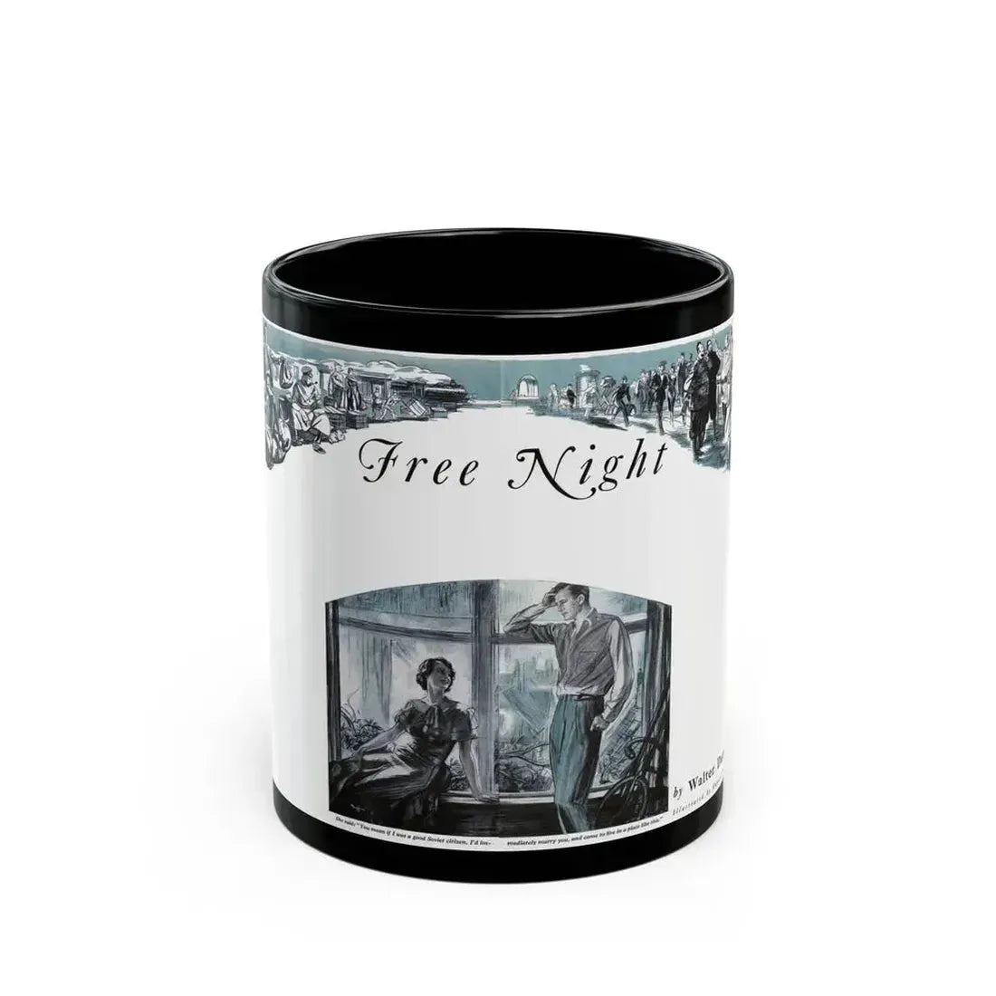 Free Night (1), Redbook, December 1934 - Black Coffee Mug 11oz - Go Mug Yourself