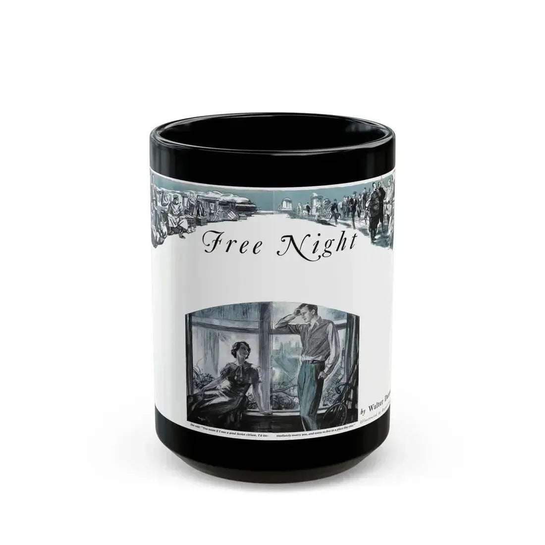 Free Night (1), Redbook, December 1934 - Black Coffee Mug 15oz - Go Mug Yourself