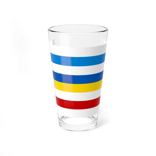 Free Russia Ukraine Belarus solidarity flag 1 (Ukraine) Pint Glass 16oz 16oz - Go Mug Yourself