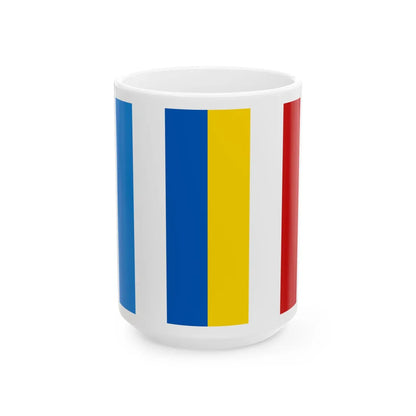 Free Russia Ukraine Belarus solidarity flag 2 (Ukraine) White Coffee Mug 15oz - Go Mug Yourself