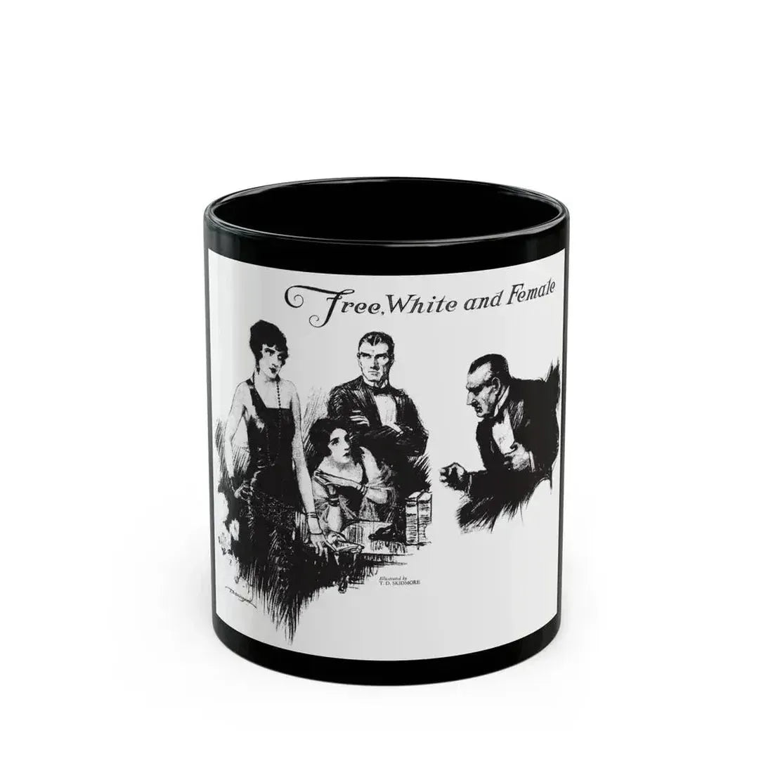 Free, White and Female (5), Collier's, March 10, 1928 - Black Coffee Mug 11oz - Go Mug Yourself