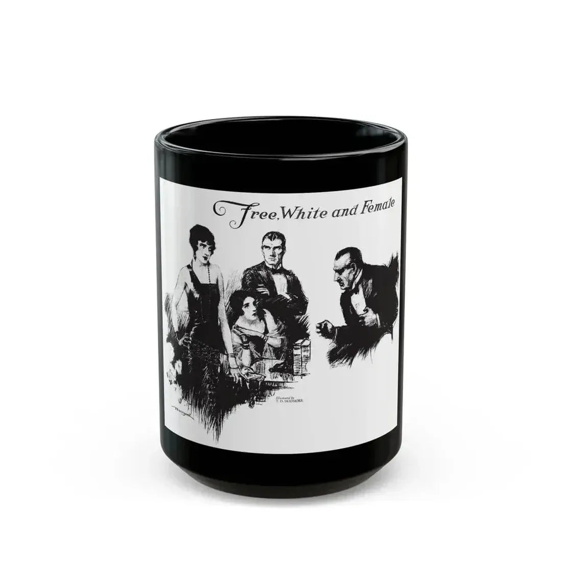Free, White and Female (5), Collier's, March 10, 1928 - Black Coffee Mug 15oz - Go Mug Yourself