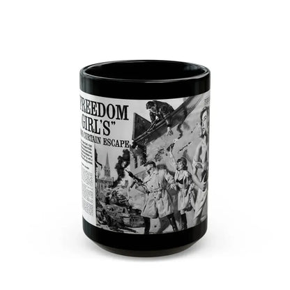 Freedom Girl's' Iron Curtain Escape, For Men Only, June 1964 - Black Coffee Mug 15oz - Go Mug Yourself