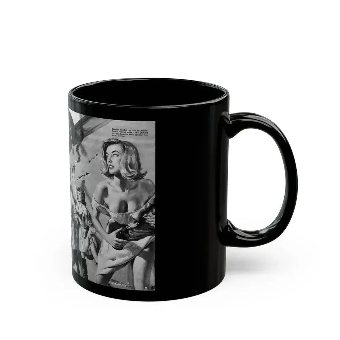 Freedom Girl's' Iron Curtain Escape, For Men Only, June 1964 - Black Coffee Mug - Go Mug Yourself
