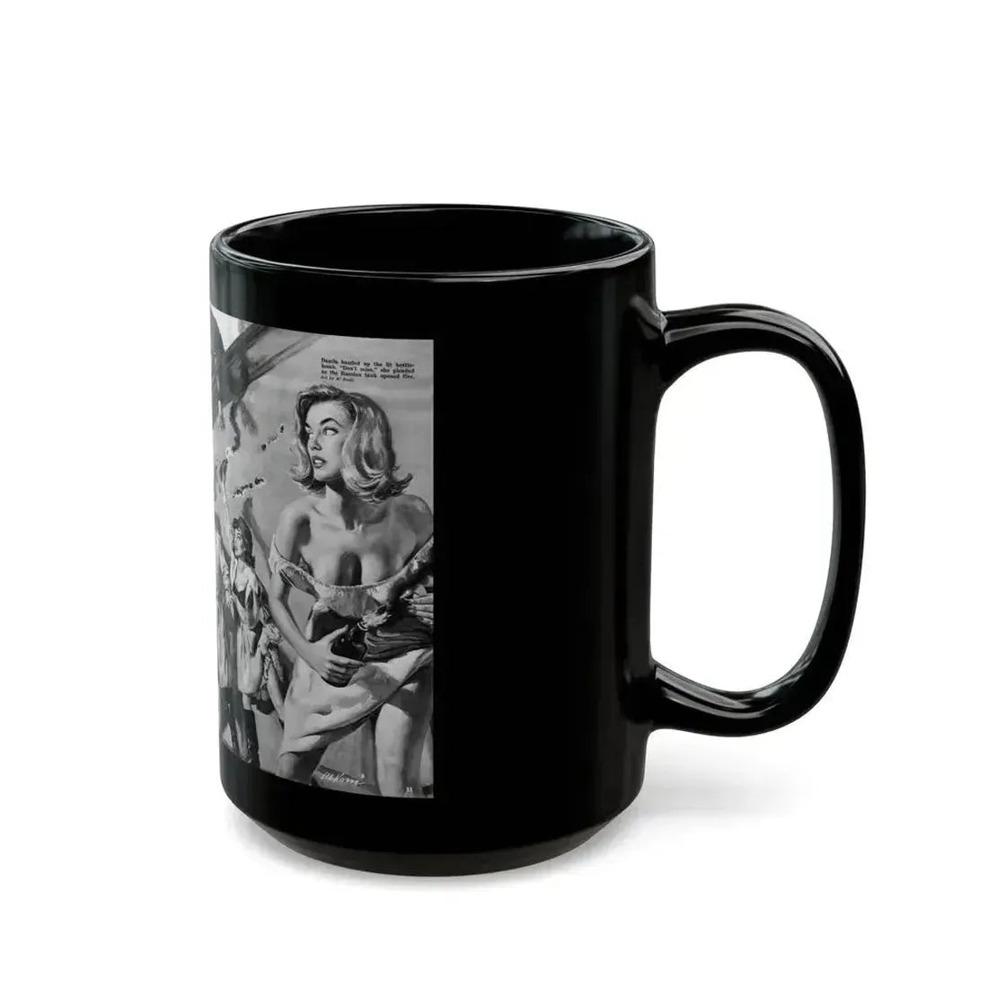 Freedom Girl's' Iron Curtain Escape, For Men Only, June 1964 - Black Coffee Mug - Go Mug Yourself
