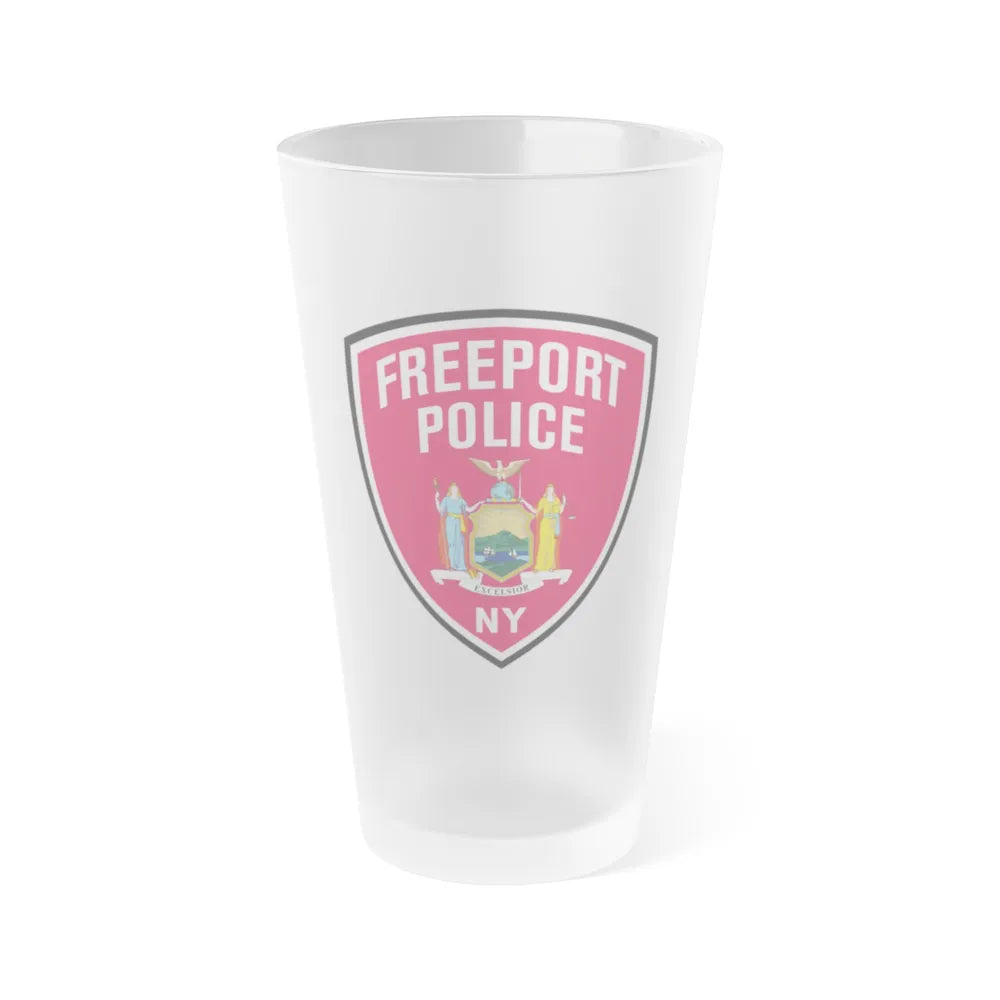 Freeport New York Police - Frosted Pint Glass 16oz-16oz-Frosted-Go Mug Yourself