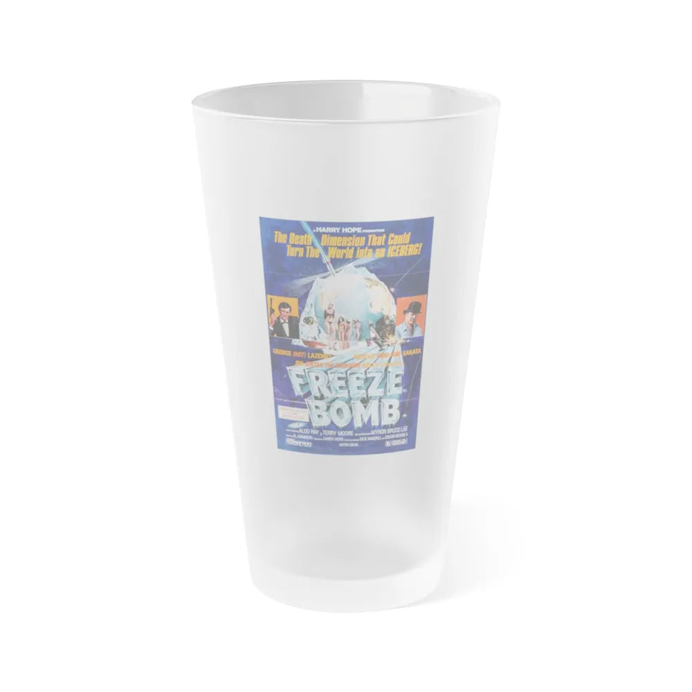 FREEZE BOMB (DEATH DIMENSION) 1978 Movie Poster - Frosted Pint Glass 16oz-16oz-Frosted-Go Mug Yourself