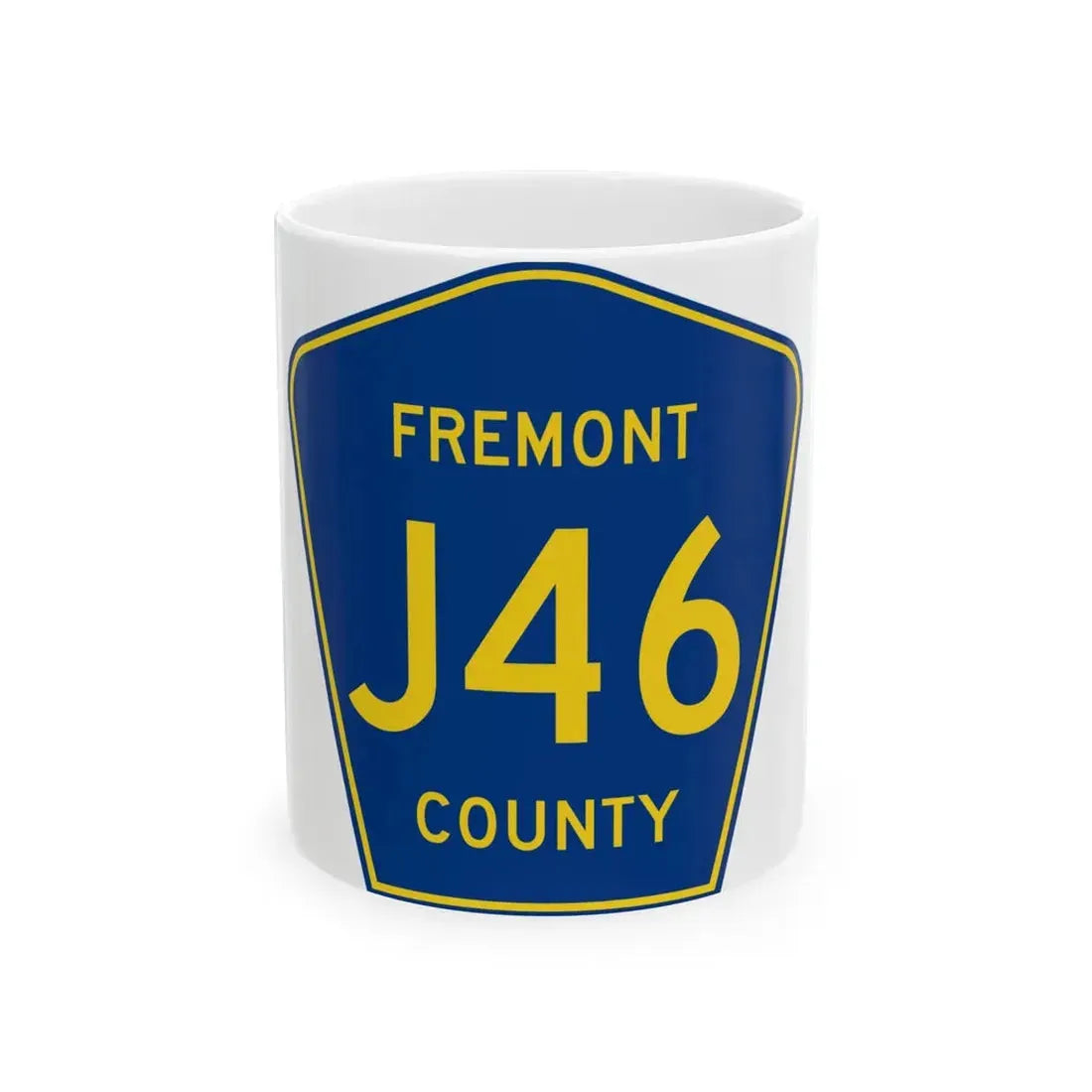Fremont County Route J46 IA (Iowa) (Road Sign) White Coffee Mug 11oz - Go Mug Yourself
