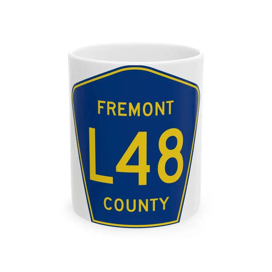 Fremont County Route L48 IA (Iowa) (Road Sign) White Coffee Mug 11oz - Go Mug Yourself