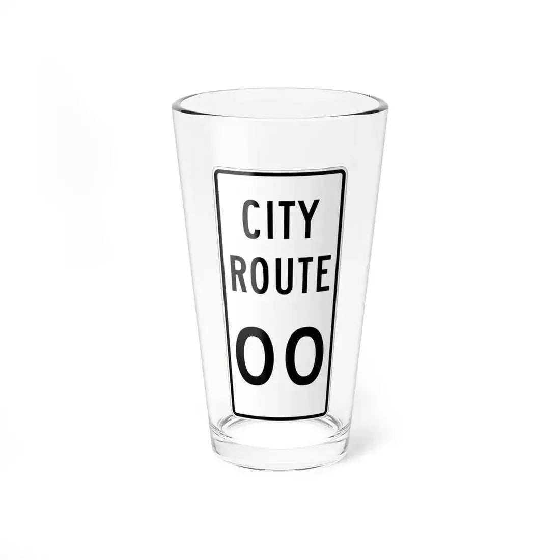 Fremont Ohio city route shield template (Ohio) (Road Sign) Pint Glass 16oz 16oz - Go Mug Yourself