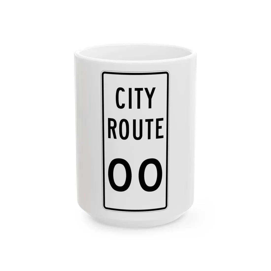 Fremont Ohio city route shield template (Ohio) (Road Sign) White Coffee Mug 15oz - Go Mug Yourself