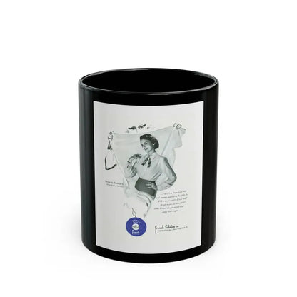 French Fabric, 1948 - Black Coffee Mug 11oz - Go Mug Yourself