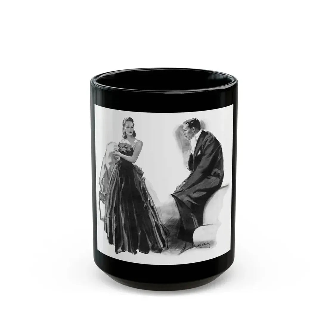 French Model by Sylvia Thompson, Britannia And Eve magazine, 1939 (1) - Black Coffee Mug 15oz - Go Mug Yourself