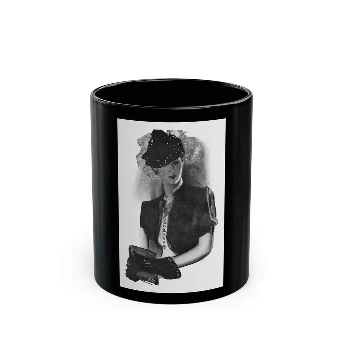 French Model by Sylvia Thompson, Britannia And Eve magazine, 1939 (2) - Black Coffee Mug 11oz - Go Mug Yourself