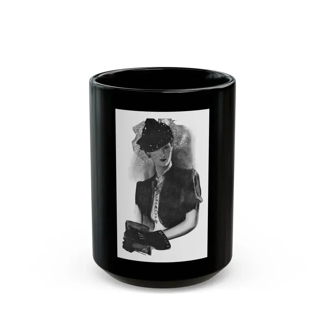 French Model by Sylvia Thompson, Britannia And Eve magazine, 1939 (2) - Black Coffee Mug 15oz - Go Mug Yourself