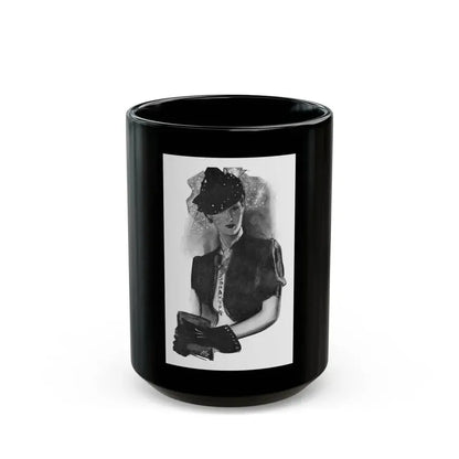 French Model by Sylvia Thompson, Britannia And Eve magazine, 1939 (2) - Black Coffee Mug 15oz - Go Mug Yourself