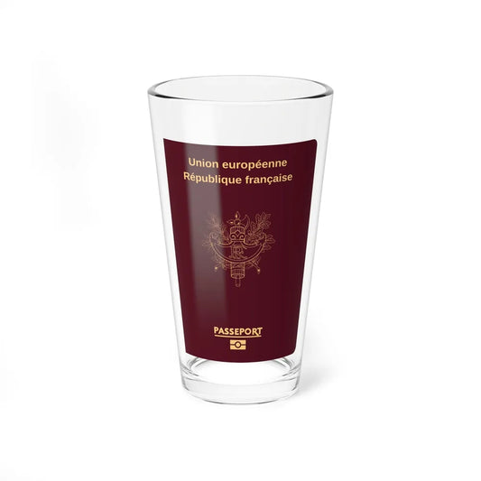 French Passport - Pint Glass 16oz-16oz-Go Mug Yourself