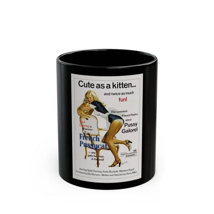 FRENCH PUSSYCAT 1972 Movie Poster - Black Coffee Mug 11oz - Go Mug Yourself