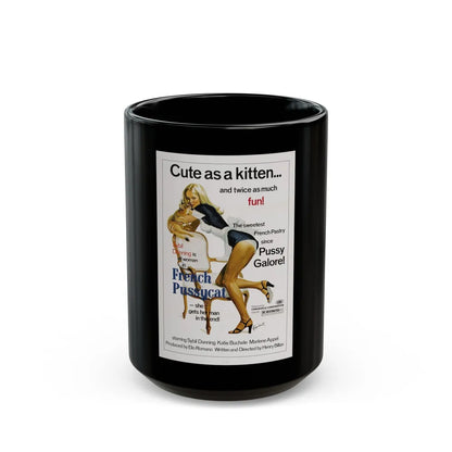 FRENCH PUSSYCAT 1972 Movie Poster - Black Coffee Mug-15oz-Go Mug Yourself