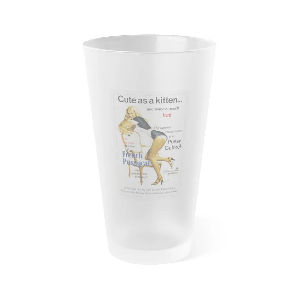 FRENCH PUSSYCAT 1972 Movie Poster - Frosted Pint Glass 16oz-16oz-Frosted-Go Mug Yourself