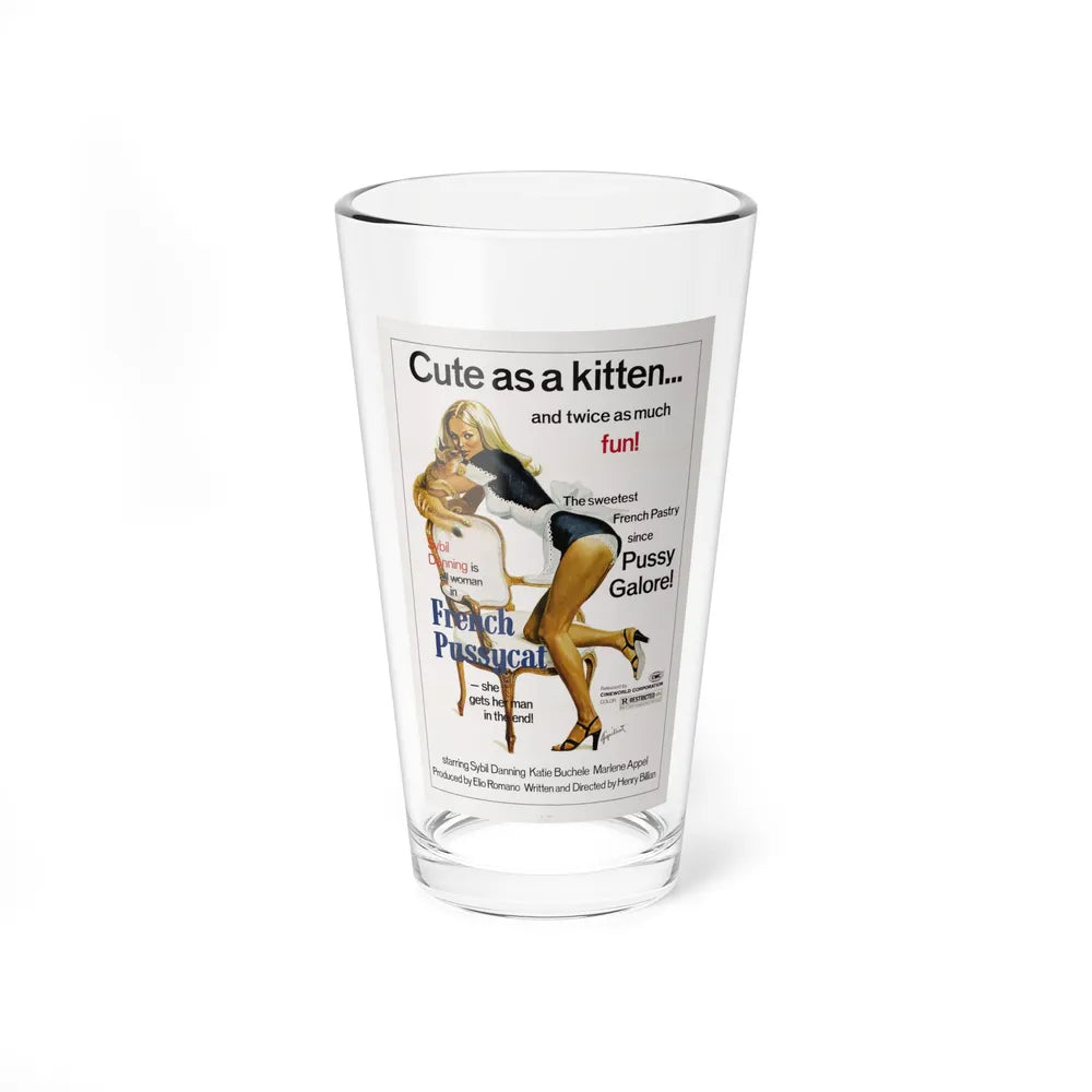 FRENCH PUSSYCAT 1972 Movie Poster - Pint Glass 16oz-16oz-Go Mug Yourself