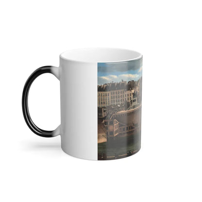 French School (19th Century) View of the Seine - Oil on Canvas - Color Changing Mug 11oz-Go Mug Yourself