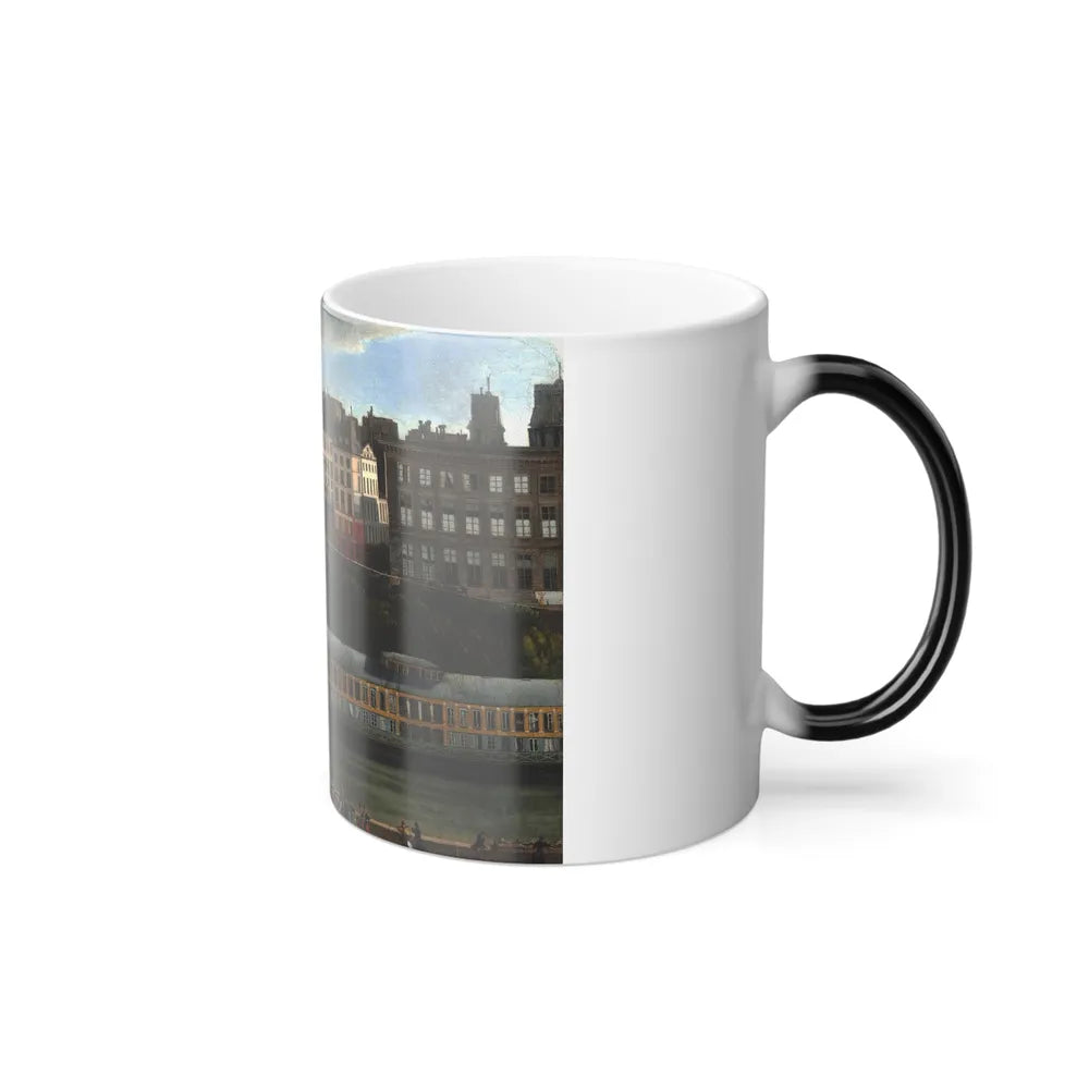 French School (19th Century) View of the Seine - Oil on Canvas - Color Changing Mug 11oz-Go Mug Yourself