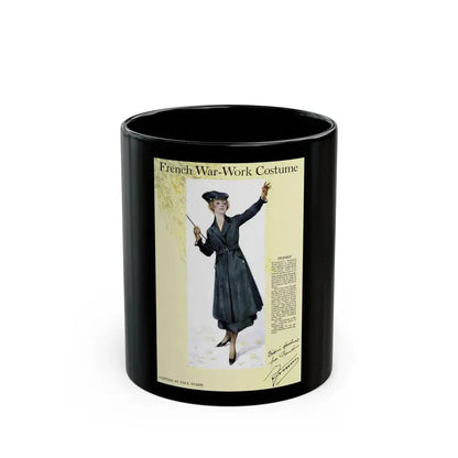 French War-Work Costume, Women's Home Companion, September 1917 - Black Coffee Mug 11oz - Go Mug Yourself