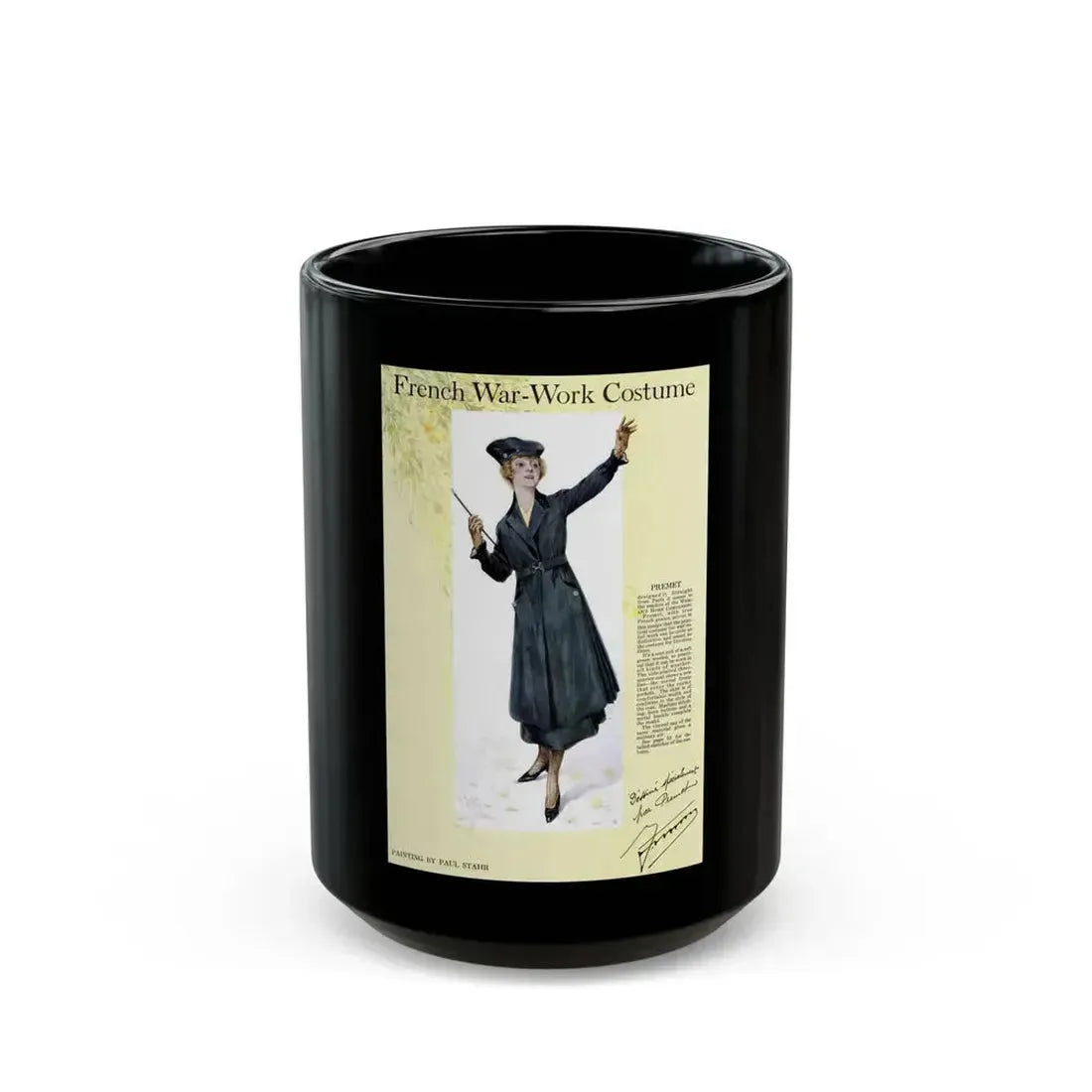 French War-Work Costume, Women's Home Companion, September 1917 - Black Coffee Mug 15oz - Go Mug Yourself