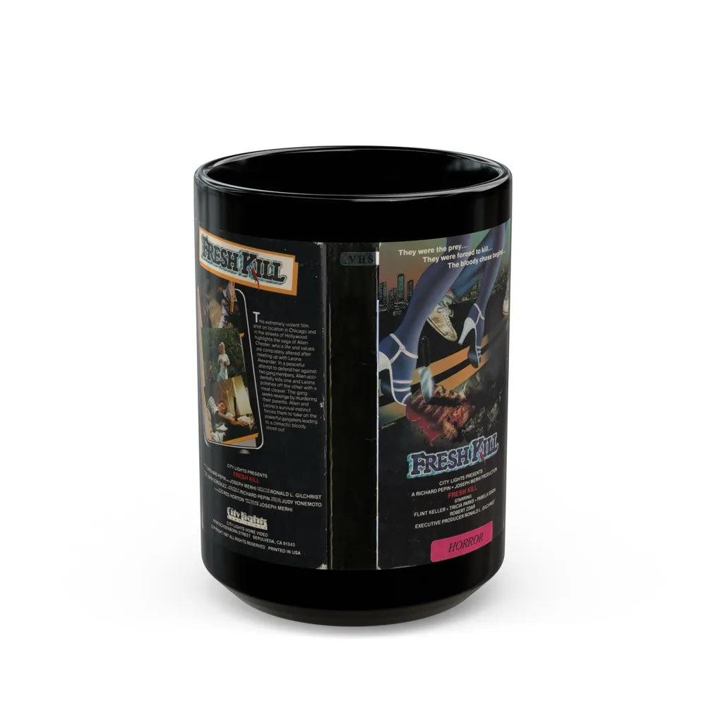 FRESH KILL (VHS COVER) - Black Coffee Mug-15oz-Go Mug Yourself