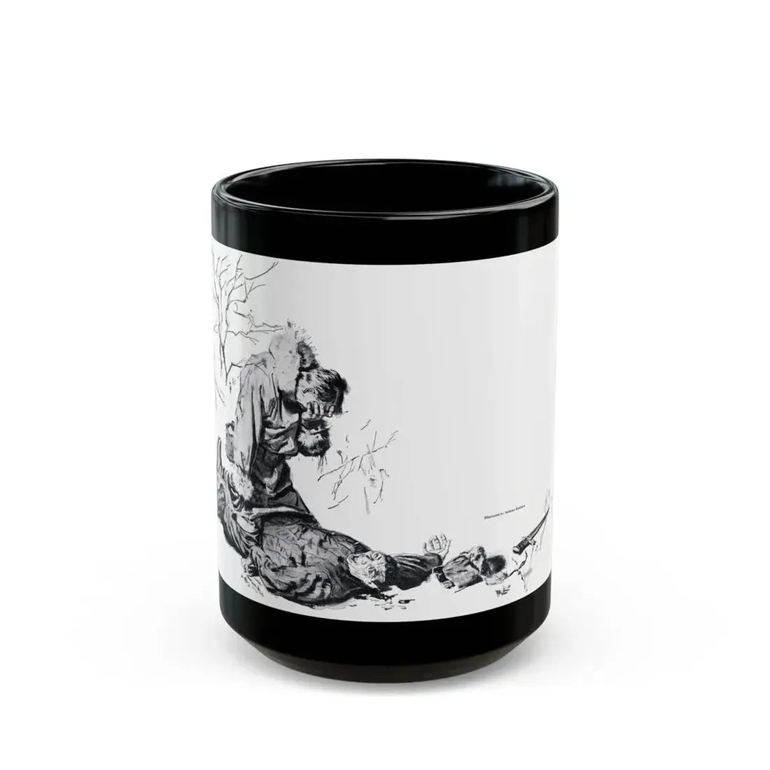 Friday Hill (1), Bluebook Magazine, April 1955 - Black Coffee Mug 15oz - Go Mug Yourself