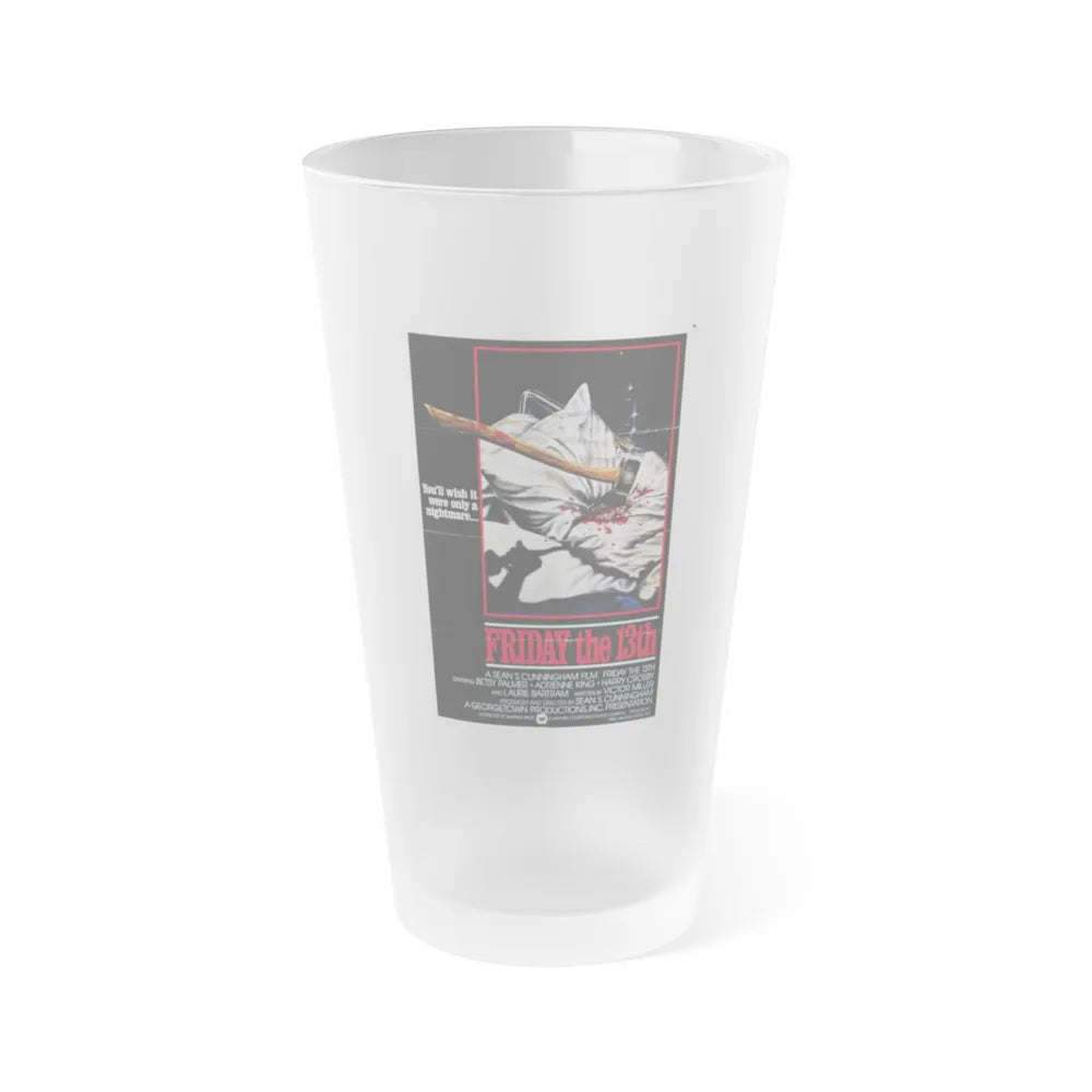 FRIDAY THE 13TH (2) 1980 Movie Poster - Frosted Pint Glass 16oz-16oz-Frosted-Go Mug Yourself