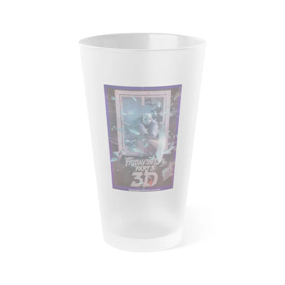 FRIDAY THE 13TH 3-D 1982 Movie Poster - Frosted Pint Glass 16oz-16oz-Frosted-Go Mug Yourself