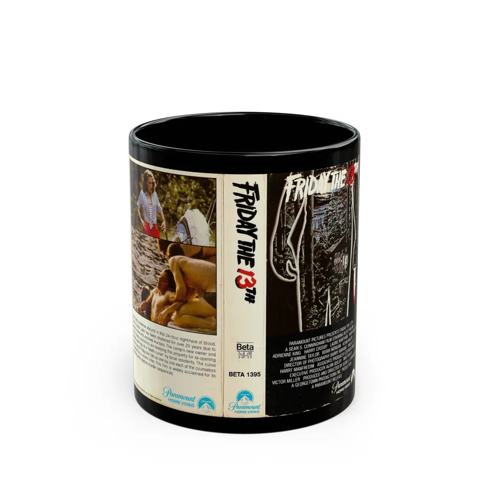 FRIDAY THE 13TH BETA (VHS COVER) - Black Coffee Mug-11oz-Go Mug Yourself