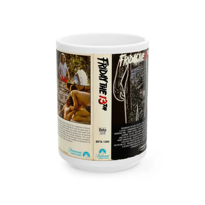 FRIDAY THE 13TH BETA (VHS COVER) - White Coffee Mug-15oz-Go Mug Yourself