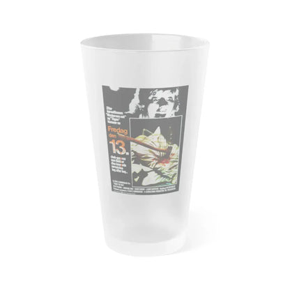 FRIDAY THE 13TH (DANISH) 1980 Movie Poster - Frosted Pint Glass 16oz 16oz Frosted - Go Mug Yourself
