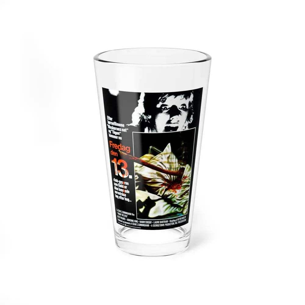 FRIDAY THE 13TH (DANISH) 1980 Movie Poster - Pint Glass 16oz 16oz - Go Mug Yourself