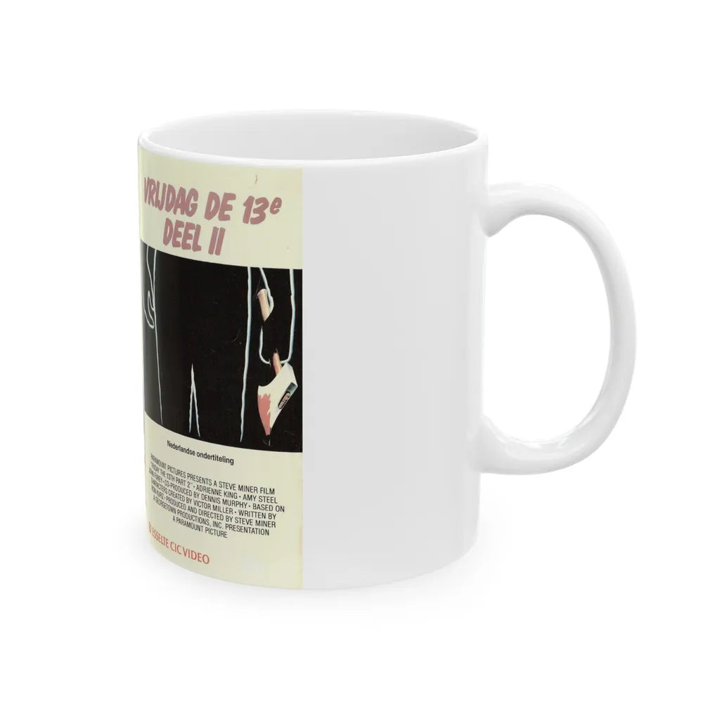 FRIDAY THE 13TH PART 2 GERMAN (VHS COVER) - White Coffee Mug-Go Mug Yourself