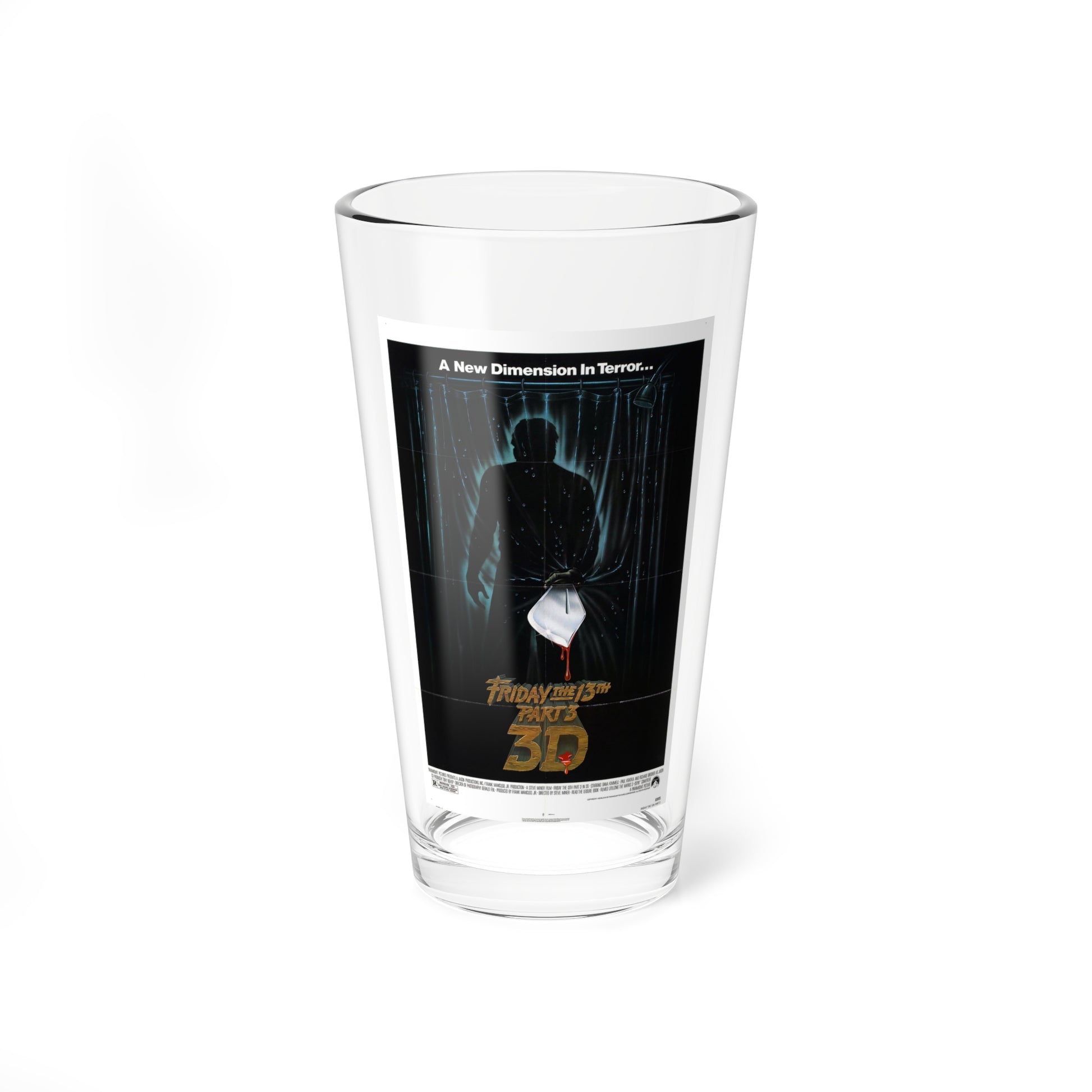 FRIDAY THE 13TH PART 3 1982 Movie Poster - Pint Glass 16oz-16oz-Go Mug Yourself