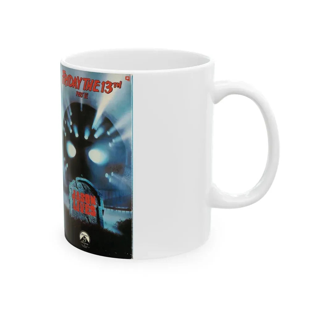 FRIDAY THE 13TH PART 6 JASON LIVES (VHS COVER) - White Coffee Mug - Go Mug Yourself