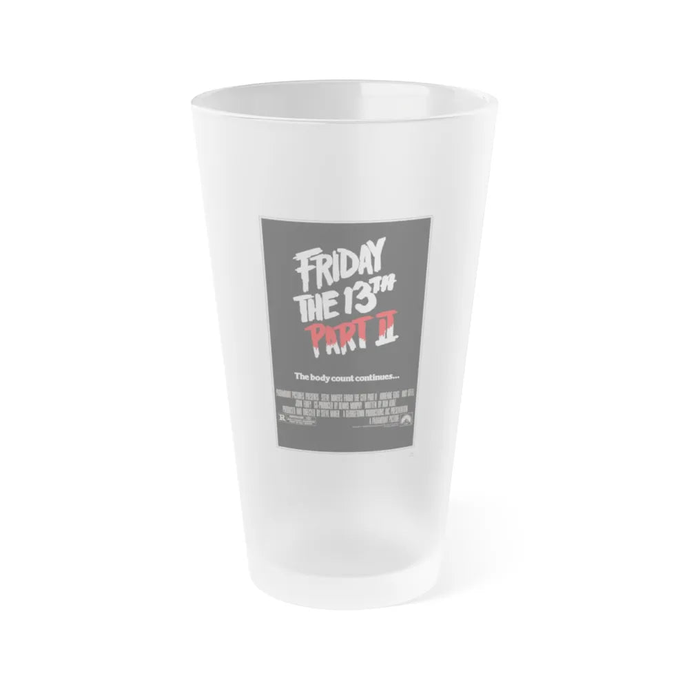 FRIDAY THE 13TH PART II 1981 Movie Poster - Frosted Pint Glass 16oz-16oz-Frosted-Go Mug Yourself