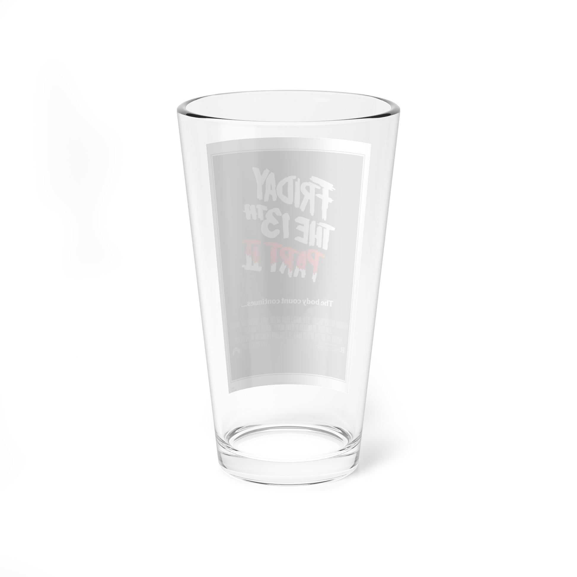 FRIDAY THE 13TH PART II 1981 Movie Poster - Pint Glass 16oz-Go Mug Yourself