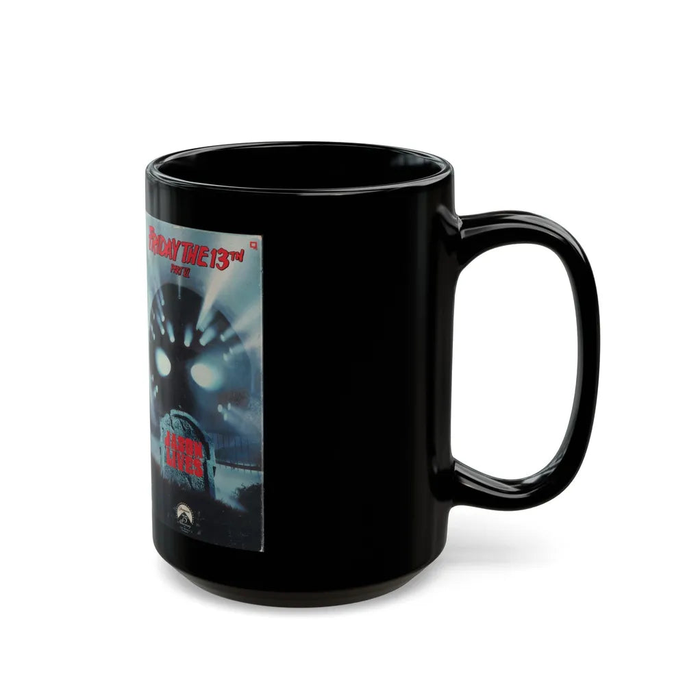 FRIDAY THE 13TH PART VI JASON LIVES (VHS COVER) - Black Coffee Mug-Go Mug Yourself