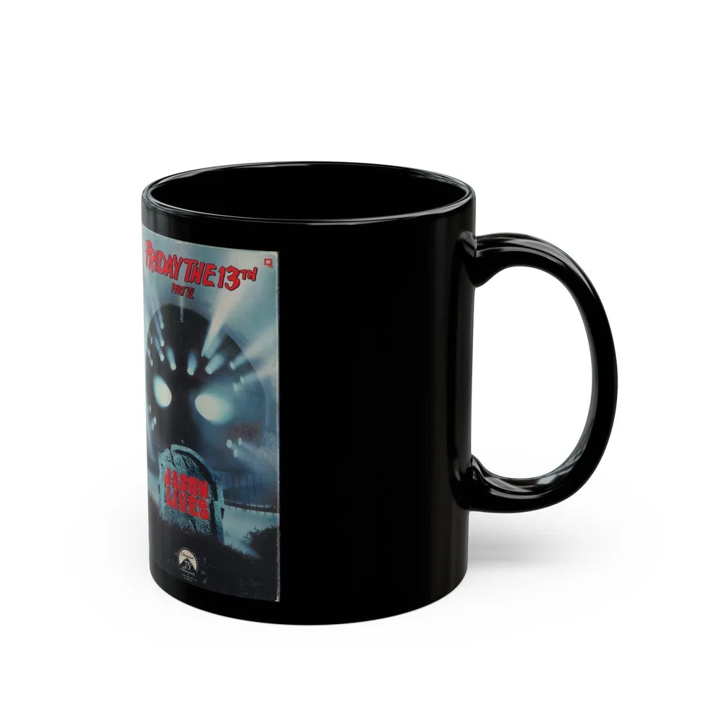 FRIDAY THE 13TH PART VI JASON LIVES (VHS COVER) - Black Coffee Mug-Go Mug Yourself