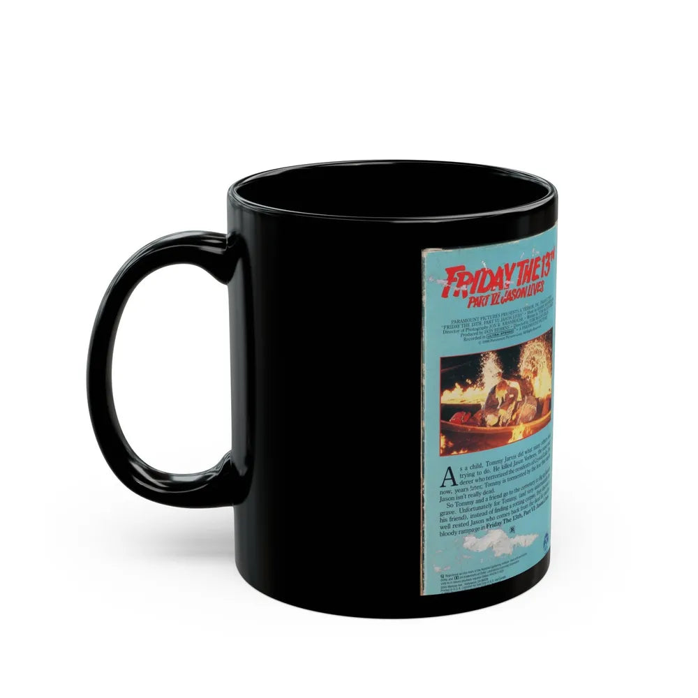 FRIDAY THE 13TH PART VI JASON LIVES (VHS COVER) - Black Coffee Mug-Go Mug Yourself