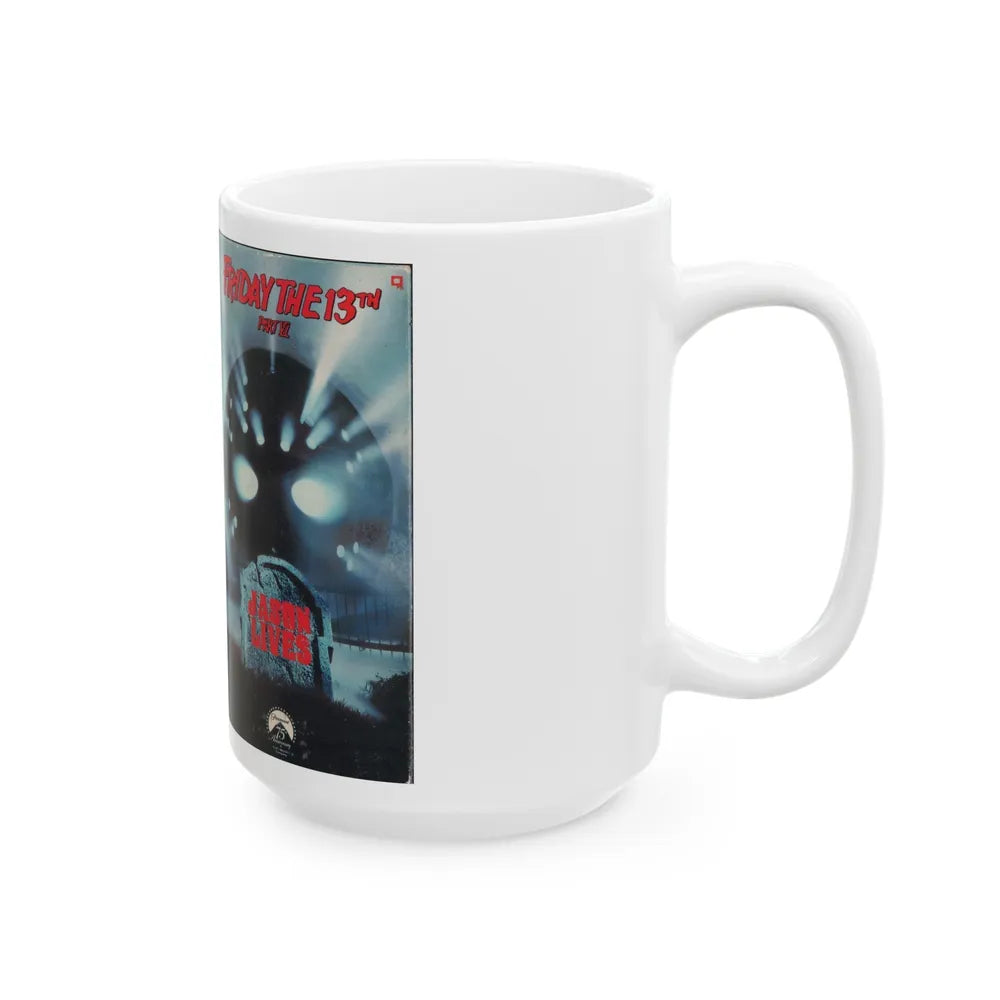 FRIDAY THE 13TH PART VI JASON LIVES (VHS COVER) - White Coffee Mug-Go Mug Yourself