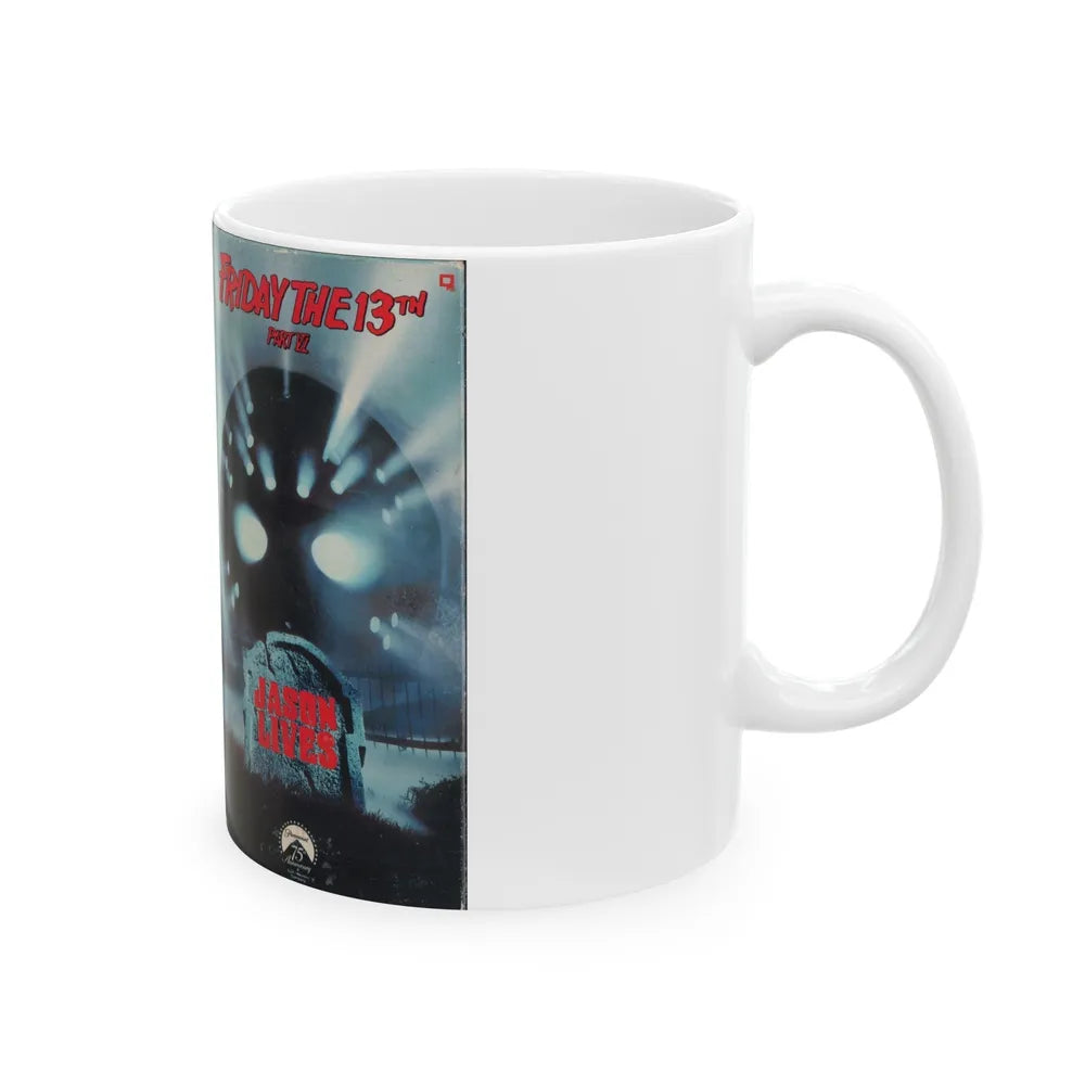 FRIDAY THE 13TH PART VI JASON LIVES (VHS COVER) - White Coffee Mug-Go Mug Yourself